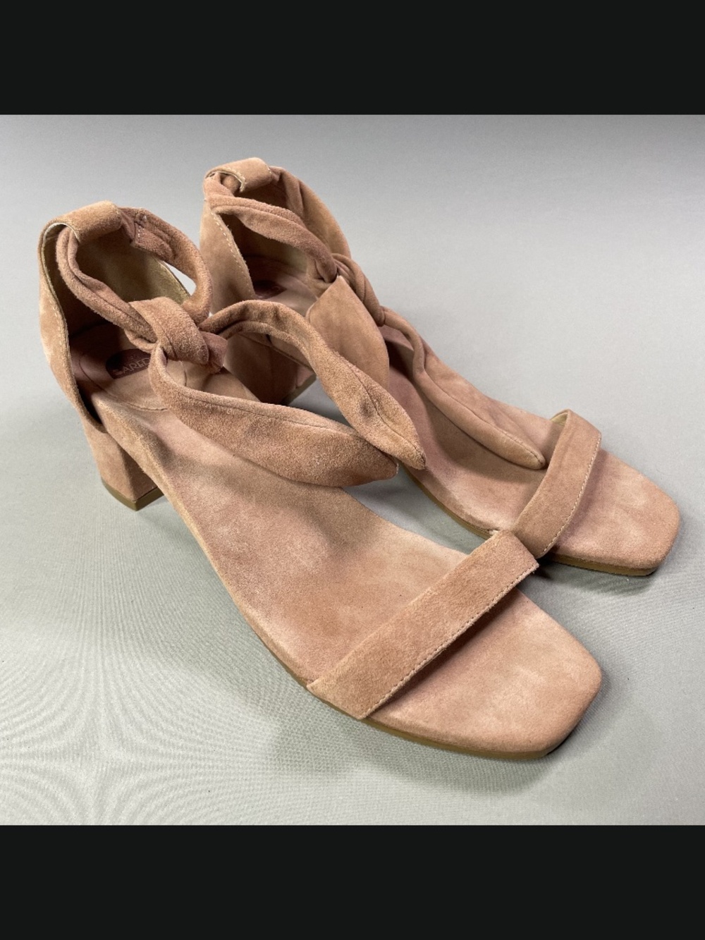 NEW Bared Shoes Womens 12 pink suede block heels sandals designer coquette